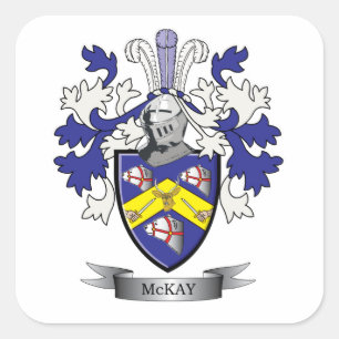 McKay Family Crest Coat of Arms Square Sticker