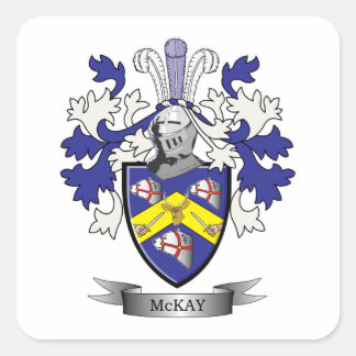 McKay Family Crest Coat of Arms Square Sticker