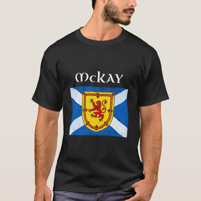 Mckay Scottish Clan Name Hoodie Scotland Flag T-Shirt (Front)