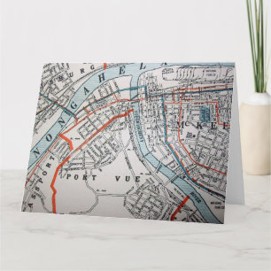 McKeesport, PA Vintage Map Card