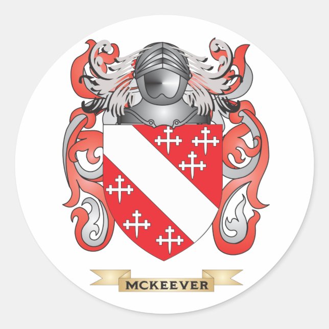 McKeever Coat of Arms (Family Crest) Classic Round Sticker (Front)