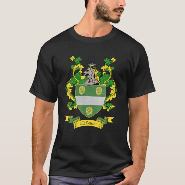 Mckenna Coat Of Arms | Mckenna Surname Family Cres T-Shirt (Front)