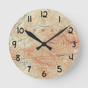 McKenzie and Moose Ponds, McKenzie Mountain Detail Round Clock