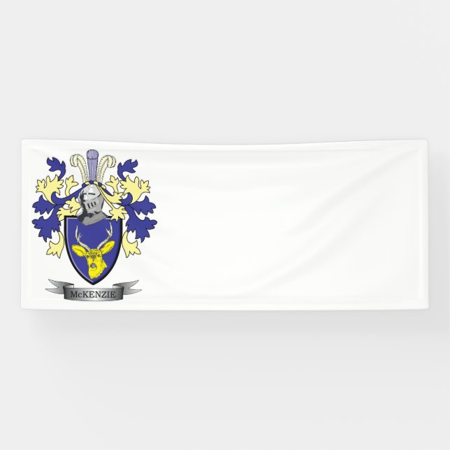 McKenzie Family Crest Coat of Arms Banner (Horizontal)