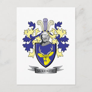 McKenzie Family Crest Coat of Arms Postcard