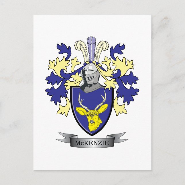 McKenzie Family Crest Coat of Arms Postcard (Front)