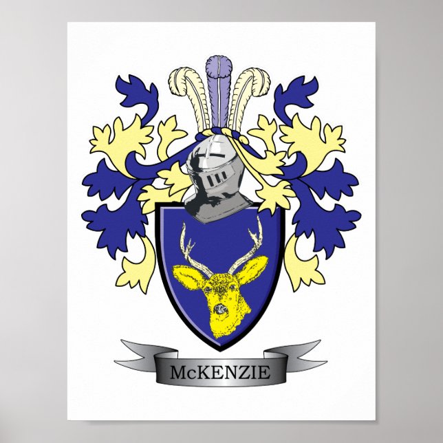 McKenzie Family Crest Coat of Arms Poster (Front)