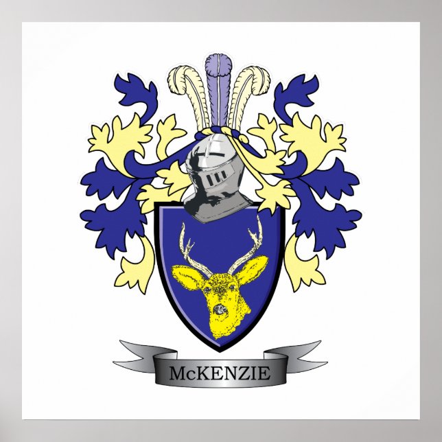 McKenzie Family Crest Coat of Arms Poster (Front)
