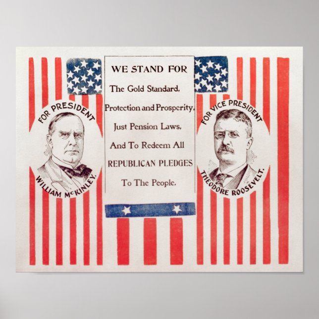McKinley And Roosevelt Election Poster - 1900 (Front)
