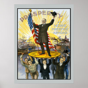 McKinley Republican Campaign Vintage Historical Poster