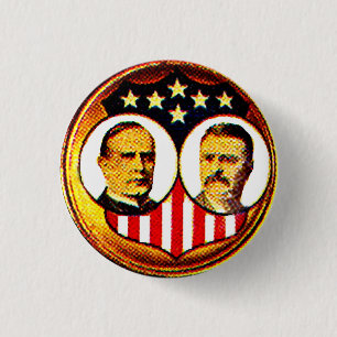 McKinley-Roosevelt jugate 3 Cm Round Badge