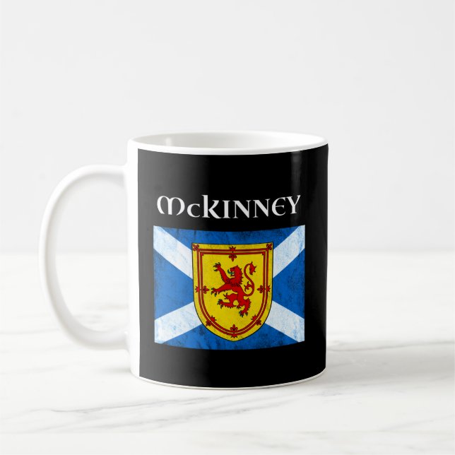 Mckinney Clan Scottish Name Scotland Flag Coffee Mug (Left)