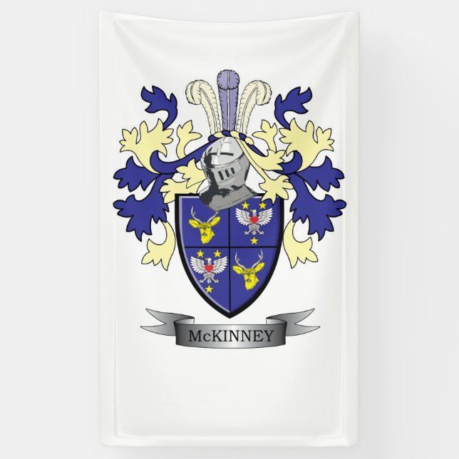 McKinney Family Crest Coat of Arms Banner (Vertical)