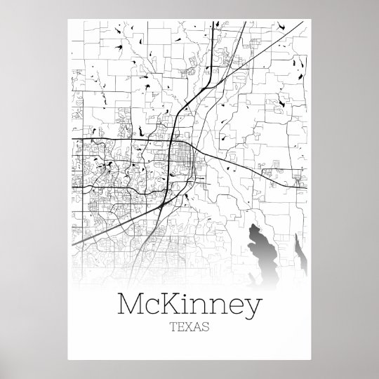 McKinney Map - Texas - City Map Poster | Zazzle.co.uk
