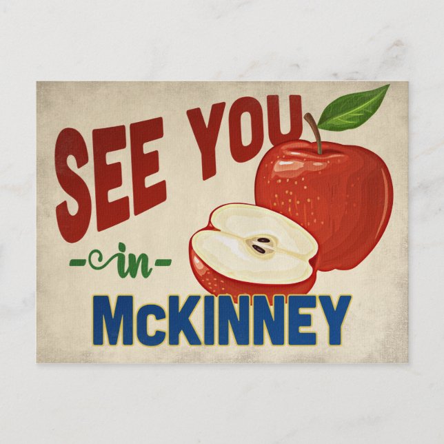 McKinney Texas Apple - Vintage Travel Postcard (Front)