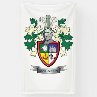 McKinnon Family Crest Coat of Arms Banner