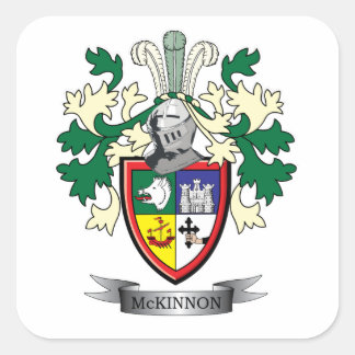McKinnon Family Crest Coat of Arms Square Sticker