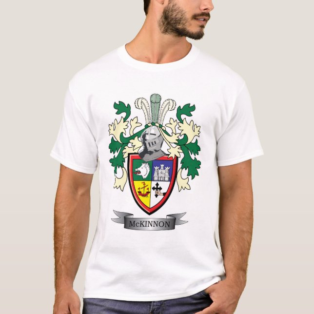 McKinnon Family Crest Coat of Arms T-Shirt (Front)