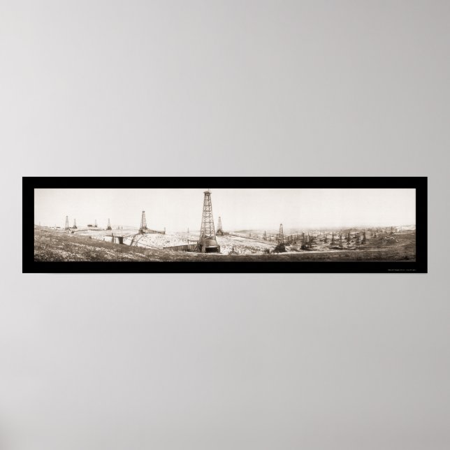 McKittrick Oil Field Photo 1910 Poster (Front)