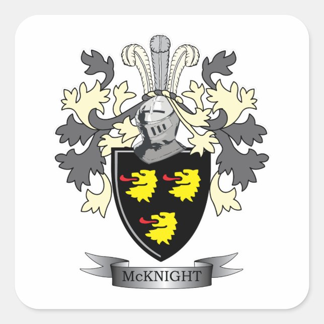 McKnight Family Crest Coat of Arms Square Sticker (Front)