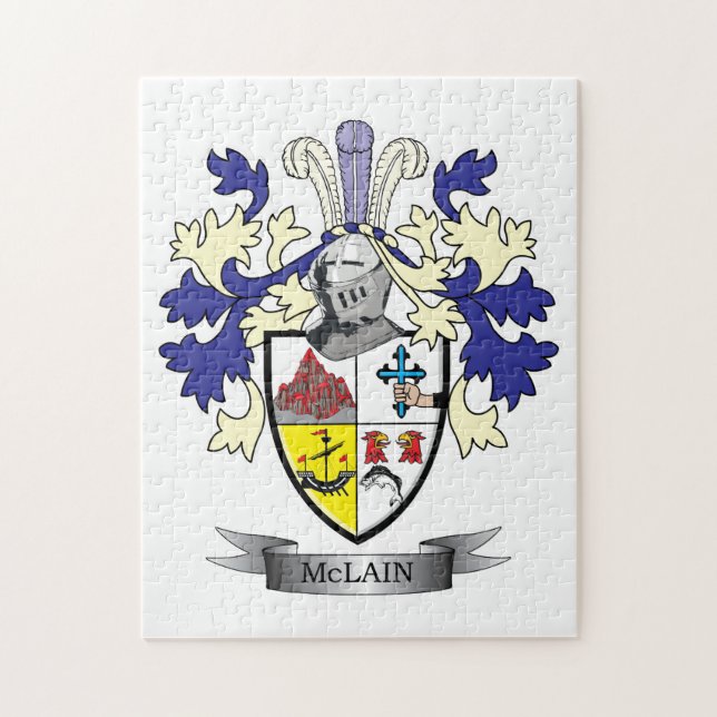McLain Family Crest Coat of Arms Jigsaw Puzzle (Vertical)
