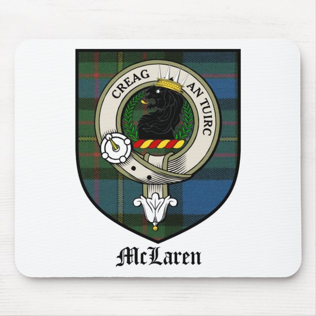 McLaren Clan Crest Badge Tartan Mouse Mat (Front)