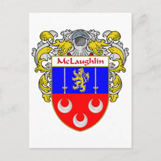 McLaughlin Coat of Arms (Mantled) Postcard