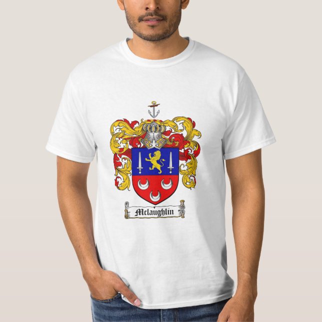 Mclaughlin Family Crest - Mclaughlin Coat of Arms T-Shirt (Front)