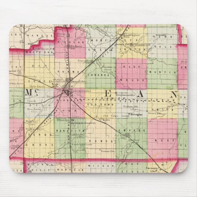 McLean, De Witt, Piatt counties Mouse Mat (Front)