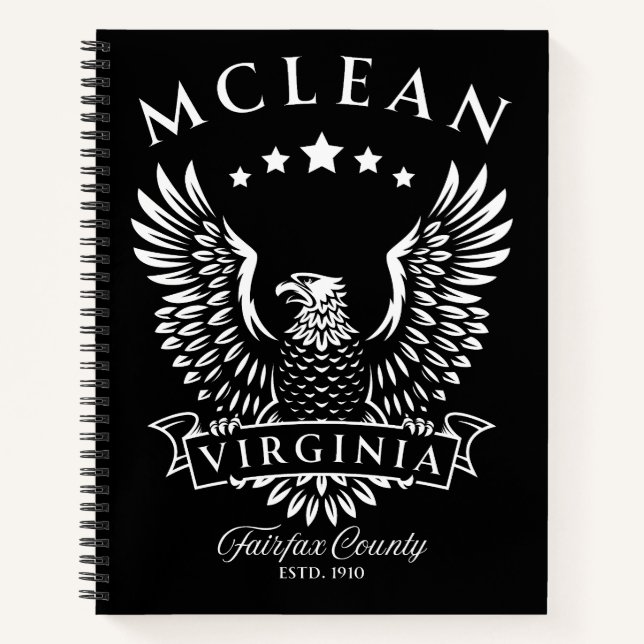McLean Fairfax County Virginia Vintage Eagle Notebook (Front)