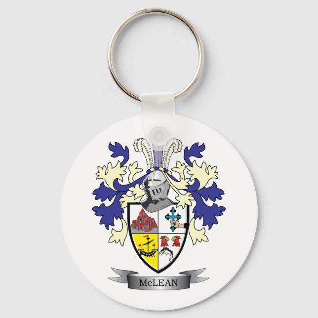 McLean Family Crest Coat of Arms Key Ring (Front)