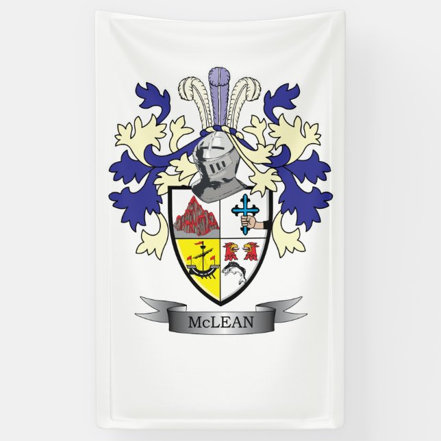 McLean Family Crest Coat of Arms    TITLE Banner (Vertical)