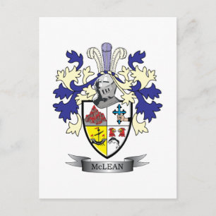McLean Family Crest Coat of Arms TITLE Postcard