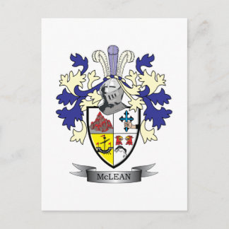 McLean Family Crest Coat of Arms TITLE Postcard