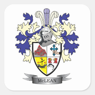 McLean Family Crest Coat of Arms    TITLE Square Sticker