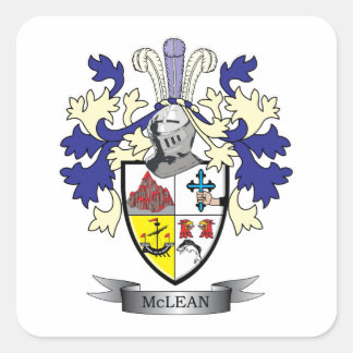 McLean Family Crest Coat of Arms TITLE Square Sticker