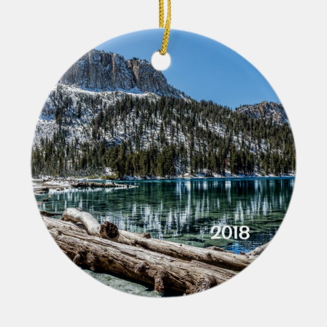 McLeod Lake, Mammoth Lakes, California Ceramic Tree Decoration (Front)