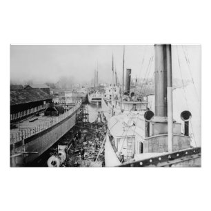 McLouth Shipyards at the Belle and St. Clair River Photo Print