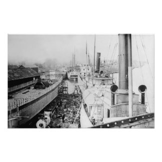 McLouth Shipyards at the Belle and St. Clair River Photo Print