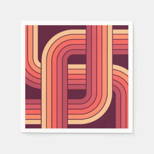 MCM 1970s Retro Style Geometric Design Napkin