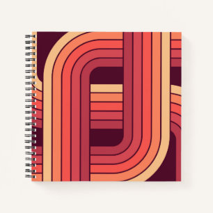 MCM 1970s Retro Style Geometric Design Notebook