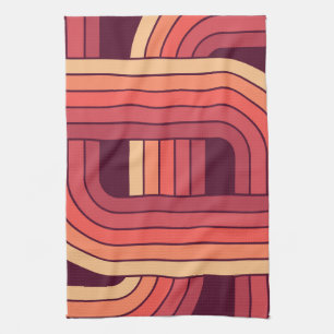 MCM 1970s Retro Style Geometric Design Tea Towel
