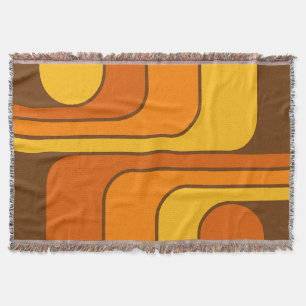 MCM 1970s Retro Style Geometric Design Throw Blanket