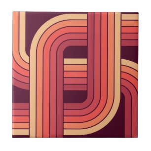MCM 1970s Retro Style Geometric Design Tile