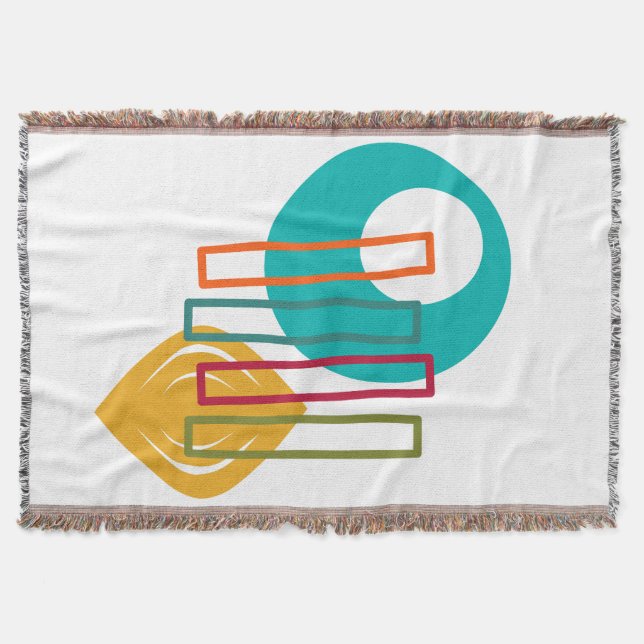 MCM Abstract Design  Throw Blanket (Front)