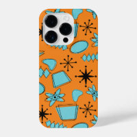 MCM Atomic Shapes Turquoise on Orange