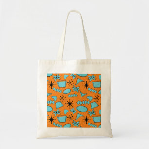 MCM Atomic Shapes Turquoise on Orange Tote Bag