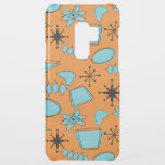 MCM Atomic Shapes Turquoise on Orange Uncommon Samsung Galaxy S9 Plus Case<br><div class="desc">Hand drawn mid century modern shapes and icons digitised to design seamless patterns</div>