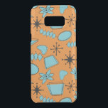 MCM Atomic Shapes Turquoise on Orange Uncommon Samsung Galaxy S8 Plus Case<br><div class="desc">Hand drawn mid century modern shapes and icons digitised to design seamless patterns</div>