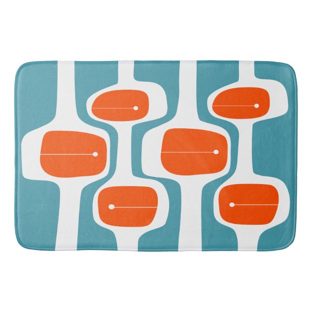 MCM Bath Mat - Orange and Teal (Front)